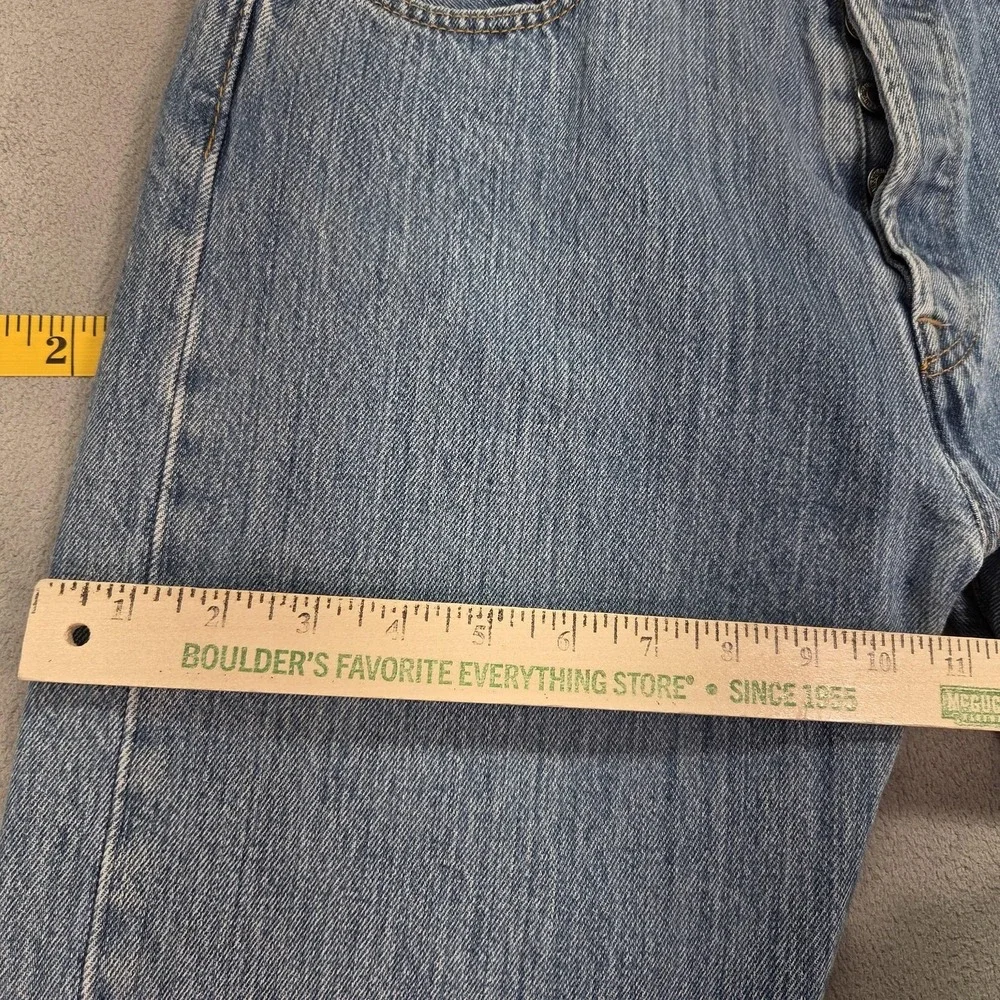 Levis 501 Jeans Mens‎ Light Wash Blue Straight Button Fly Faded Denim Fits 30x27